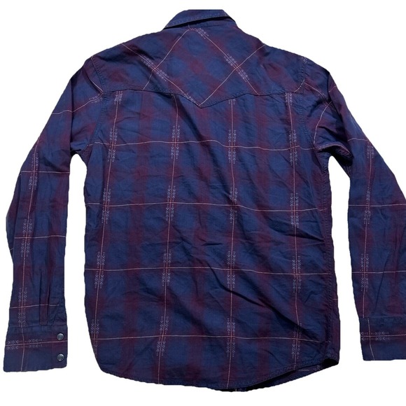 Wrangle Retro Blue Pearl Snaps Long‎ Sleeve, Double Pocket, Medium - Picture 10 of 11